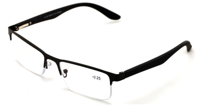 Rectangular Half Rim Reading Glasses /w Anti-reflective AR Coating Spring Hinge - Vision World