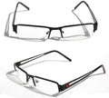 Men Khan Rectangular Half Rimless Metal Reader Reading Glasses Sophisticate look