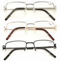 3 New Pairs of Fashion Metal Half Rim Designer Reading Glasses Unisex Smart Read