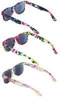 3 Pairs Women Floral Mosaic Print Comfortable Classic Reading SunGlasses Tinted