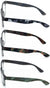 3 Pairs Matte Military Camouflage Comfortable Classic Reading Glasses Reader Clr