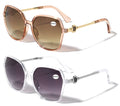 2 Pairs Oversized Women Bifocal Reading Sunglasses Metal Temple LionHead  Reader