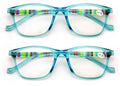 2 Pairs of Translucent Plaid Stripe Readers - Clear Sexy Reading Glasses