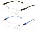 2 Pairs Lightweight Transparent Frame Clear Rectangular Readers Reading Glasses