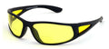 BiFocal Black Sunglasses With Yellow Night Driving Lens - 100% UV Protection.