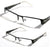 Rectangular Half Rimless Metal Reader Reading Glasses +1.25 Black Silver 1230