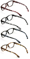 4 Pairs Women Leopard Meow Reading Glasses - Fashion Clear Lens Readers Tortoise