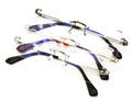 3 Pairs Men Rimless Reading Glasses Modern Rectangular Fashion Clear Lens Reader