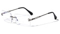 Men Metal Rimless Anti-Blue Blocker BIFOCAL Reading Glasses - Rectangular Reader