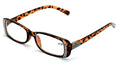 Women Rectangular Faux Rhinestones Reading Glasses - Leopard Clear Lens Readers