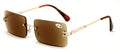 Men Metal Rimless Outdoor Reading Sunglasses - Rectangle Full Lens Tinted Reader