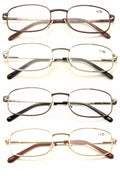 4 Pairs bulk Men Rectangle Reading Glasses With Anti-reflective AR coating.