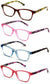 4 Pairs Women Neon Floral Reading Glasses Lightweight Wide Fitment ReaderZT109