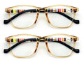 2 Pairs of Translucent Plaid Stripe Readers - Clear Sexy Reading Glasses