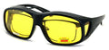 Night Driving Polarized FITOVER Sunglasses Med Large XL - Yellow Lens Anti Glare