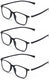 3 Pairs Men Lightweight TR90 Wide Fitment Reading Glasses With Extended Temple