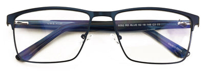 Men Premium Rectangle Metal Reading Glasses - XL Reader 152mm Wide Anti-Blue UV