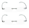 2 Pairs Rimless Lightweight Slim Modern Reading Glasses - Clear Lens Reader