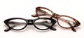 2 Pairs Cateye Women Reading Glasses - Female Reader Tortoise black slim sleek