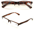 2 Pairs Rectangular Half Rim Reading Glasses - Simple Classic Reader