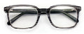 Premium Acetate Square Reading Glasses - Stripe Clear Lens Readers - Eyeglasses