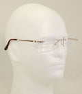 3 Pairs Men Metal Rimless Diamond Cut Anti Blue Blocker UV Reading Glasses Clear