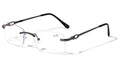 Anti Blue Blocker BIFOCAL Metal Rimless Rectangular Reading Glasses - Clear Lens