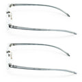 2 Pairs Rimless Lightweight Slim Modern Reading Glasses - Clear Lens Reader