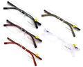 5 Pairs Men Women Rectangular Lightweight Rimless Reading Glasses - Clear Lens