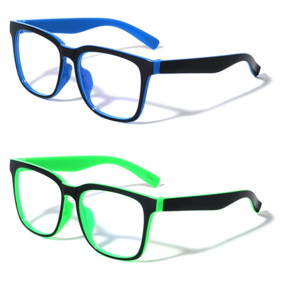 2 Pairs Kids Blue Light Blocking Glasses, Anti Eyestrain - Computer Ages 4 to 11