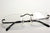 Rectangular slim rimless smart looking eye-glasses RX clear lens palin Black