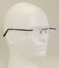 3 Pairs Men Metal Rimless Diamond Cut Anti Blue Blocker UV Reading Glasses Clear