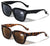 2 Pairs Women Bold Oversize Outdoor Reading Sunglasses - NOT BIFOCAL - Tinted