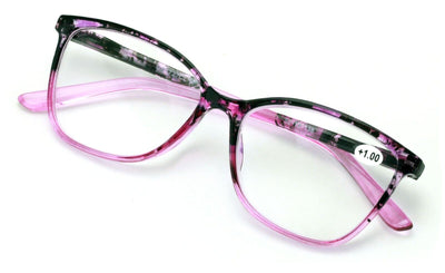 Women Fashion Reading Glasses - Stylish 2 Tone Clear Lens Reader