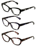 3 Pairs Women's Bold Readers - Translucent Marble Print Reading Glasses