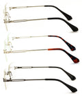 3 Pairs Men Rimless Reading Glasses Modern Rectangular Fashion Clear Lens Reader