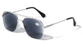 Square Metal Outdoor Sunglasses Reader - UV Protection Tinted Reading Glasses