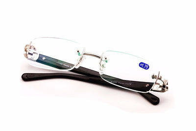 Men Rectangular Rimless Fashion Reading Glasses /w Anti-reflective AR Coating