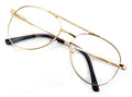 Clear lens classic tear drop metal glasses - medium spring hinge gold gunmetal