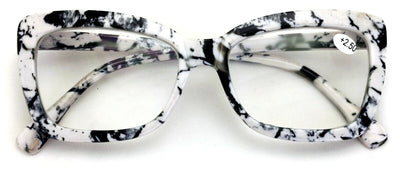 Women Big Lens Butterfly Reading Glasses - Fun Cateye Clear Lens Readers Leopard