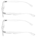 2 Pairs Transparent Frame Modern Rectangular Anti-Blue Blocker Reading Glasses