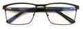 Men Premium Rectangle Metal Reading Glasses - XL Reader 152mm Wide Anti-Blue UV