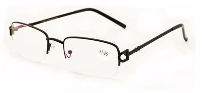 Men women rectangular slim half rimless reading glasses with AR Anti-Reflective