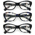 3 Pairs Women's Bold Readers - Translucent Marble Print Reading Glasses