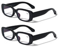 2 Pairs Sleek Bold Women Anti Blue Light UV Blocker Reading Glasses Rectangle