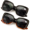 2 Pairs Women Bifocal Sunglasses Rhinestones Outdoor UV Protection Reading Glass