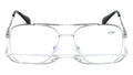 Square Metal Blue Light Blocking Reading Glasses UV Protection Clear Lens Reader