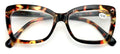 Women Big Lens Butterfly Reading Glasses - Fun Cateye Clear Lens Readers Leopard