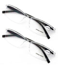 2 Pairs Lightweight Transparent Frame Clear Rectangular Readers Reading Glasses