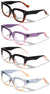 4 Pairs Women Oversized Bold Fashion Reading Glasses - Large Clear Lens Reader